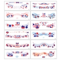 Set di 12 tatuaggi temporanei per il Giorno dell'Indipendenza USA con stelle e strisce - Adesivi per il trucco dell'anniversario del Giorno dell'Indipendenza B