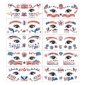 Set di 10 tatuaggi temporanei per il viso del 4 luglio con bandiere e temi USA - Adesivi per il trucco del Giorno dell'Indipendenza A