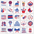 Detailed sheet of 25 US 250th Independence Day temporary tattoos with patriotic motifs - 250th Anniversary Independence Day Type B