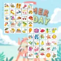 Set di 50 tatuaggi temporanei da spiaggia per bambini con motivi tropicali e marini - Estate Rinfrescante A+B (50 fogli/confezione)