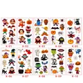 Set de 10 tatuajes temporales de Halloween para niños con diseños de calabazas - Serie Halloween X