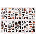 Set de tatuajes temporales de Halloween con calabazas y fantasmas en negro y naranja - Serie Halloween WA