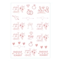 Detail of rose gold Bride and Team Bride temporary tattoos for bachelorette party decor - Rose Gold 2 - Together Forever Style