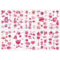 Valentine temporary tattoo set with 10 sheets featuring hearts, bears and Cupid designs - Valentine's Day Series (10 Sheets)