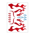 Set di tatuaggi temporanei cosplay Nezha con disegni di fiamme rosse e blu vivaci - Stile Fiamma Rossa E Blu (哪吒C)