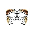 Metallic leopard print face tattoo stickers with gold foil for party makeup decoration - Leopard Face Pattern (Pattern 1)