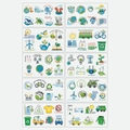 Waterproof eco-friendly temporary tattoos with green plants and earth day cartoon patterns - Earth Day Eco Style (DQR地球日) / 12cm x 6.8cm