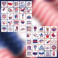 Set of 50 USA Independence Day temporary tattoos with flag and eagle designs - 250th Anniversary Independence Day Type A+B