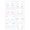 Holographic eye makeup stickers with butterfly and geometric patterns in eight unique styles - Holographic Eye Tattoo Sticker Style A (LYT-A)