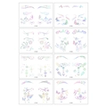 Set of eight holographic butterfly face stickers for music festival makeup styling - Holographic Eye Tattoo Sticker Style B (LYT-B)