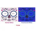 Day of the Dead sugar skull face tattoo stickers with neon glow effect, model FH-08 - Deep Blue Spider Web Style (FH-08)