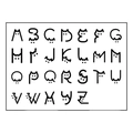 Tatouages temporaires alphabet chat minimalistes avec les 26 lettres créatives - Ensemble Complet Alphabet Chat (A-Z) / 5x7cm