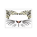 Leopard print face tattoo sticker with golden cat nose and whiskers for party makeup - Cat Face Whiskers and Nose Design (豹纹4)