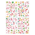 Sommer-Flamingo-Tattooset mit 4 Bögen Cartoon-Stickern für Strandpartys und Kinder - Flamingo-Thema (WSHLN)