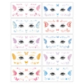 Macro view of 10 colorful glitter butterfly facial tattoo stickers for eye makeup - 10 Sheets/Set (SC Glitter Butterfly)