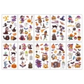 Set di 10 tatuaggi temporanei glitterati per Halloween con zucche, streghe e fantasmi - Stile CX Glitter Halloween (CX-01-10)