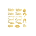 Metallic gold birthday squad temporary tattoos with heart, balloon and cheers motifs - Birthday Party-2