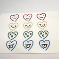 Bunte Herz-Emoji-Tattoos mit 12 süßen Stickern in vier leuchtenden Farben für Mädchen - Ausdruck Herz