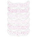 Detail view of 6 pink metallic freckle face stickers with stars and snowflake patterns - Bronze Freckle Type B (QB-B01-B06)