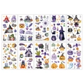 Set di 10 adesivi di Halloween ad acquerello con zucche, fantasmi e motivi di streghe - Stile Halloween Acquerello (CQ)