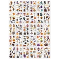 Detailed grid view of 30 Halloween temporary tattoo designs with ghosts and pumpkins - Halloween Classic Patterns (AE Series)