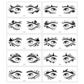 Lot de dix autocollants de tatouage d'yeux d'Halloween noirs avec citrouilles et araignées - Style de Coin d'Oeil Classique d'Halloween (YJC) / Ensemble d'autocollants pour le coin des yeux
