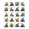 Set de 20 tatuajes temporales coloridos de dinosaurios y monster trucks para fiestas - Camión Dinosaurio B