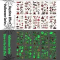 Tatuaggi luminosi di Halloween con fantasmi e zucche in fogli da 12x6,8 cm - Halloween Luminoso A (Set di 10)