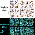 Set di 10 tatuaggi luminosi di Halloween con effetto ragnatela fluorescente - Halloween Luminoso Blu CP (Set di 10)