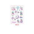 Waterproof cartoon unicorn tattoo stickers for kids in pastel pink and purple, style MS-02 - Magical Unicorn Style (MS-02)