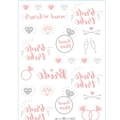 Tatuaggi temporanei matrimonio oro rosa con scritte Bride e Bride Tribe - Oro Rosa + Argento - Stile Final Fling