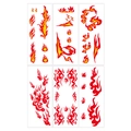 Realistic flame temporary tattoos in vibrant red and yellow for body and face art - Flame Tattoo Stickers