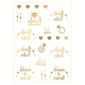 Rose gold metallic temporary tattoos featuring Bride Tribe and Maid of Honor wedding designs - Wedding Gold - Classic Bride Style