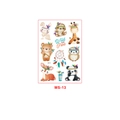 Waterproof cartoon animal temporary tattoo sheet featuring Wild and Free tribal animals - Wild and Free Animals Style (MS-13)