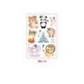 Waterproof cartoon animal tattoo sticker set featuring forest animals and wild theme - Jungle Party Animals Style (MS-14)