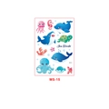 Waterproof sea world cartoon tattoo sticker set with jellyfish and seahorse patterns - Sea World Style (MS-15)