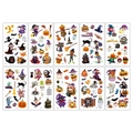 Set mit 10 Halloween-Tattoo-Bögen für Kinder mit Cartoons von Geistern und Kürbissen - Cartoon Mädchen Stil (CX Halloween)