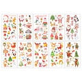 Detailed set of 10 watercolor Christmas temporary tattoos featuring Santa and reindeer designs - CM Watercolor Christmas
