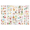 Set of 10 colorful cartoon Christmas temporary tattoos for kids party face decoration - CE Cartoon Christmas