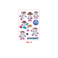 Cute pink astronaut cartoon waterproof tattoo stickers for kids party, set MS-18 - Girl Astronaut Style (MS-18)