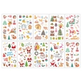 Set di 10 tatuaggi temporanei natalizi con glitter, Babbo Natale, renne e pupazzo di neve - Modello di Pupazzo di Neve dell'Albero di Natale del Fumetto (SD闪粉圣诞节)