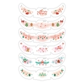 Detalle de seis láminas de tatuajes temporales navideños con lindos diseños de dibujos animados - Pegatinas de Pecas de Color de Navidad H