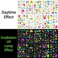 Tatuajes temporales reactivos a UV con diseños de música y graffiti con efecto brillante - Estilo Festival de Música YGA (YG-701-710)