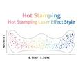 Vue détaillée du tatouage éphémère laser arc-en-ciel avec dimensions indiquées - Grand Style Holographique-A