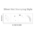 Silver foil freckle tattoo stickers with star patterns, size 15.5cm wide and 5cm high - Large Silver Foil Style-B