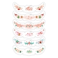 Set de 6 tatuajes faciales de Navidad impermeables con diseños de Papá Noel y renos - Navidad H