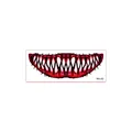 Halloween temporary tattoo featuring a scary monster mouth with sharp teeth and red gums - Sharp White Teeth Red Gums Style (WD-02)