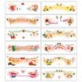 Detailblatt mit 12 süßen Weihnachtstattoo-Aufklebern mit Weihnachtsmann und Rentier - Weihnachts-Make-up Aufkleber D