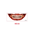 Halloween temporary tattoo WD-04 featuring horror bloody mouth with sharp monster fangs - Fangs with Bloodstain Effect Style (WD-04)