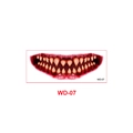 Halloween scary mouth tattoo sticker with sharp teeth and blood effect, style WD-07 - Dense Fangs Bloody Gums Style (WD-07)